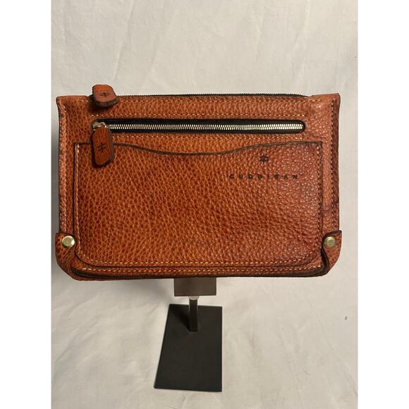 Cuddigan Heavy Full-Grain Leather Clutch Wallet Vintage Brown Bag - Picture 1 of 6